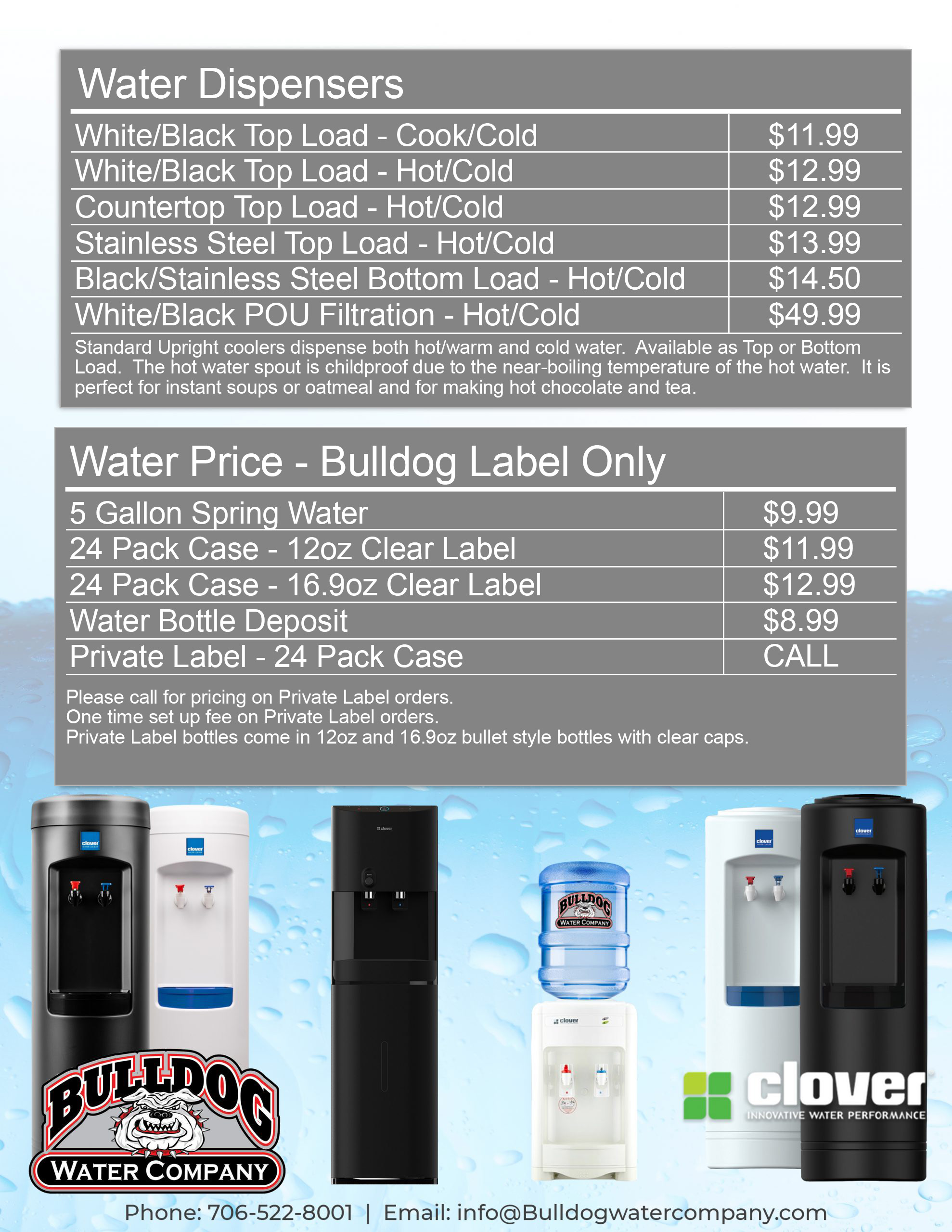 Bulldog Water Pricing & Catalog